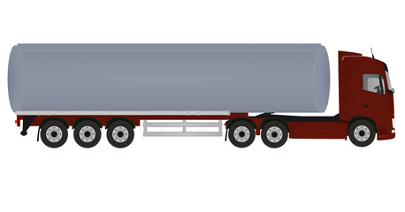 Red tanker truck. vector illustration