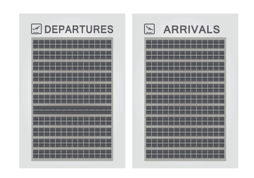 Blank Departures And Arrivals Board. Vector