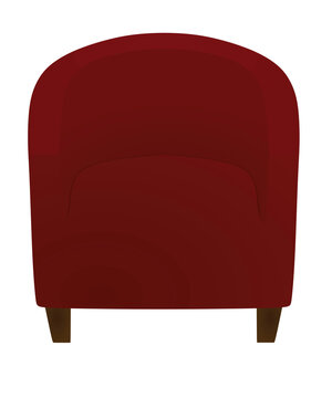 Red Arm Chair. Vector Illustration 