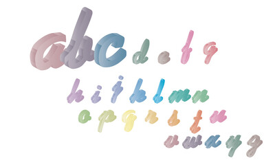 Three-dimensional lettering design in bright pastel modern colors. vector illustration