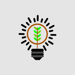light bulb with leaf logos for go green go eco 