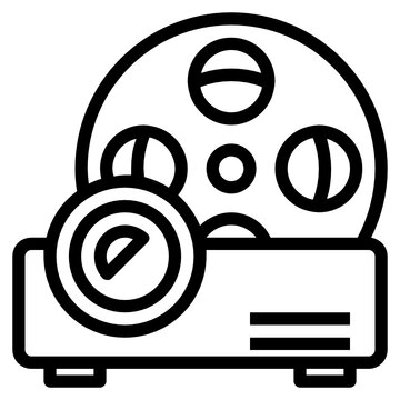 black and white film projector icon clip art preview