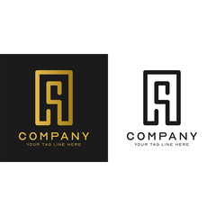 AC Elegant Logo Template in Gold Color, Vector File.eps 8, Color is easy to edit.