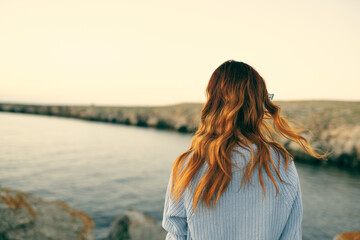 cheerful woman in glasses outdoors travel enjoyment vacation