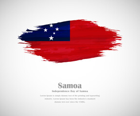 Abstract brush painted grunge flag of Samoa country for Independence day