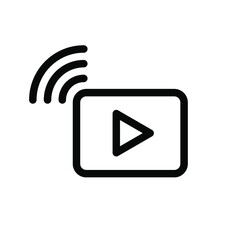 Video streaming icon, Live stream media online, Isolated vector design illustration