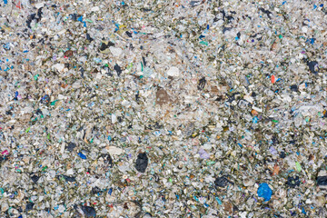 aerial view from flying drone of garbage pile