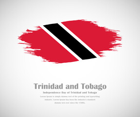 Abstract brush painted grunge flag of Trinidad and Tobago country for Independence day