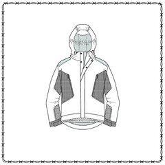 Editable fashion garment flat sketch for creating new designs mockup
