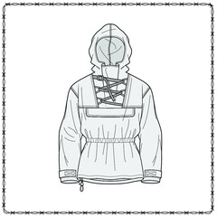 Editable fashion garment flat sketch for creating new designs mockup