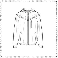 Editable fashion garment flat sketch for creating new designs mockup