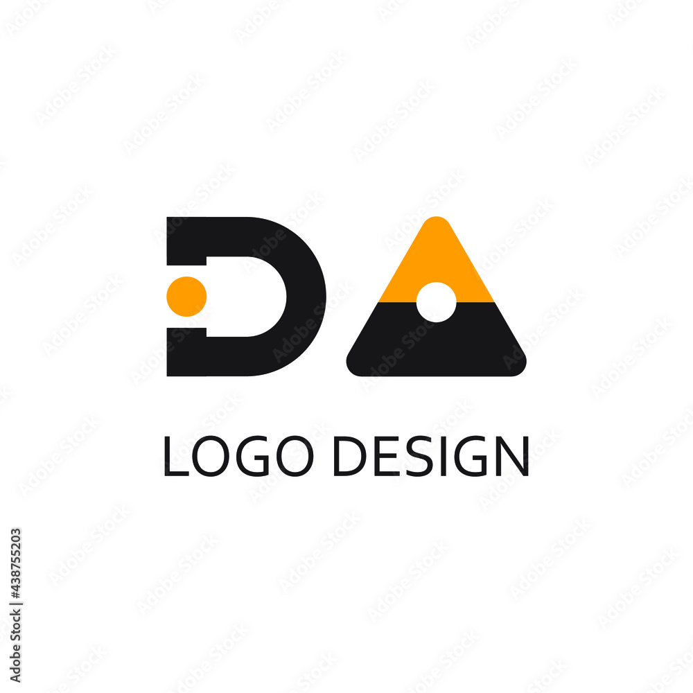 Wall mural da letter for simple logo design