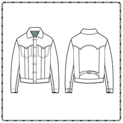 Editable fashion garment flat sketch for creating new designs mockup