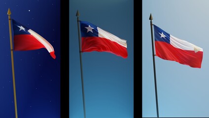 Abstract Chile Flag 3D Render (3D Artwork)