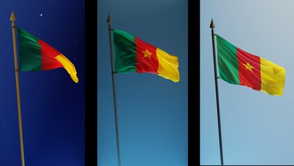 Abstract Cameroon Flag 3D Render (3D Artwork)