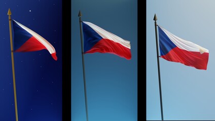 Abstract Czech Republic Flag 3D Render (3D Artwork)