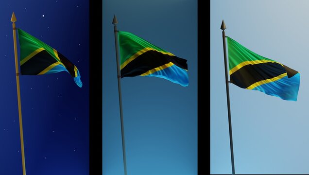 Abstract Tanzania Flag 3D Render (3D Artwork)