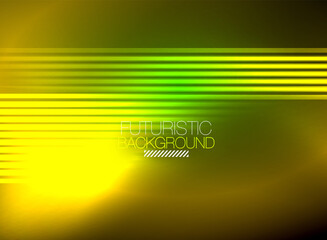 Obraz premium Bright neon color techno abstract background, shiny glowing neon lines in the dark background