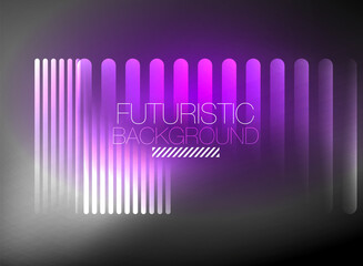 Bright neon color techno abstract background, shiny glowing neon lines in the dark background