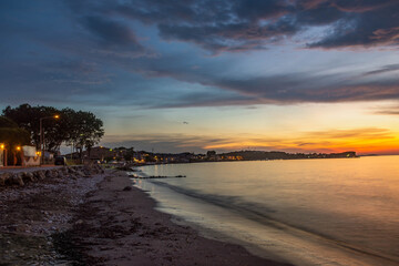 sunset on roda beach corfu island