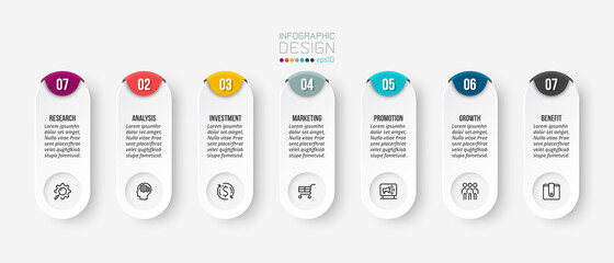Infographic business template with step or option design.