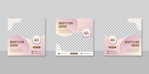 Creative concept social media template for beauty salon