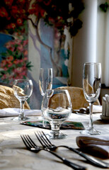 glasses on the table