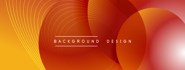 Fototapeta premium Gradient circles with shadows. Vector techno abstract background. Modern overlapping forms wallpaper background, design template
