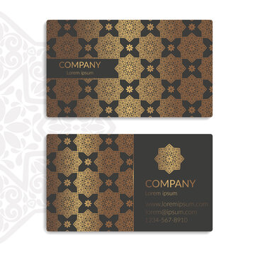 Black and gold vintage business card. Luxury vector ornament template. Great for invitation, flyer, menu, background, wallpaper, decoration, packaging or any desired idea.