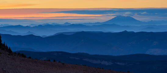 Sunset view from Cooper Spur, Mt.Hood.