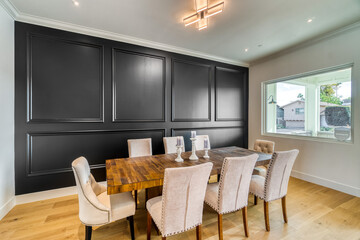 Black and white dining room 