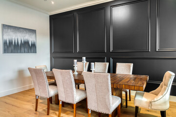 Black and white dining room 