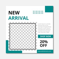 Modern promotion square web banner for social media mobile apps