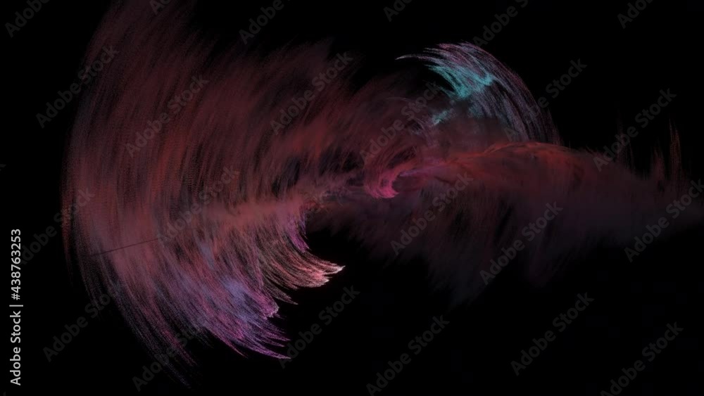 Poster 4k abstract beautiful background of glowing purple blue flow wave made of many small particles. exot