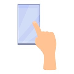 Finger smartphone icon. Cartoon of Finger smartphone vector icon for web design isolated on white background