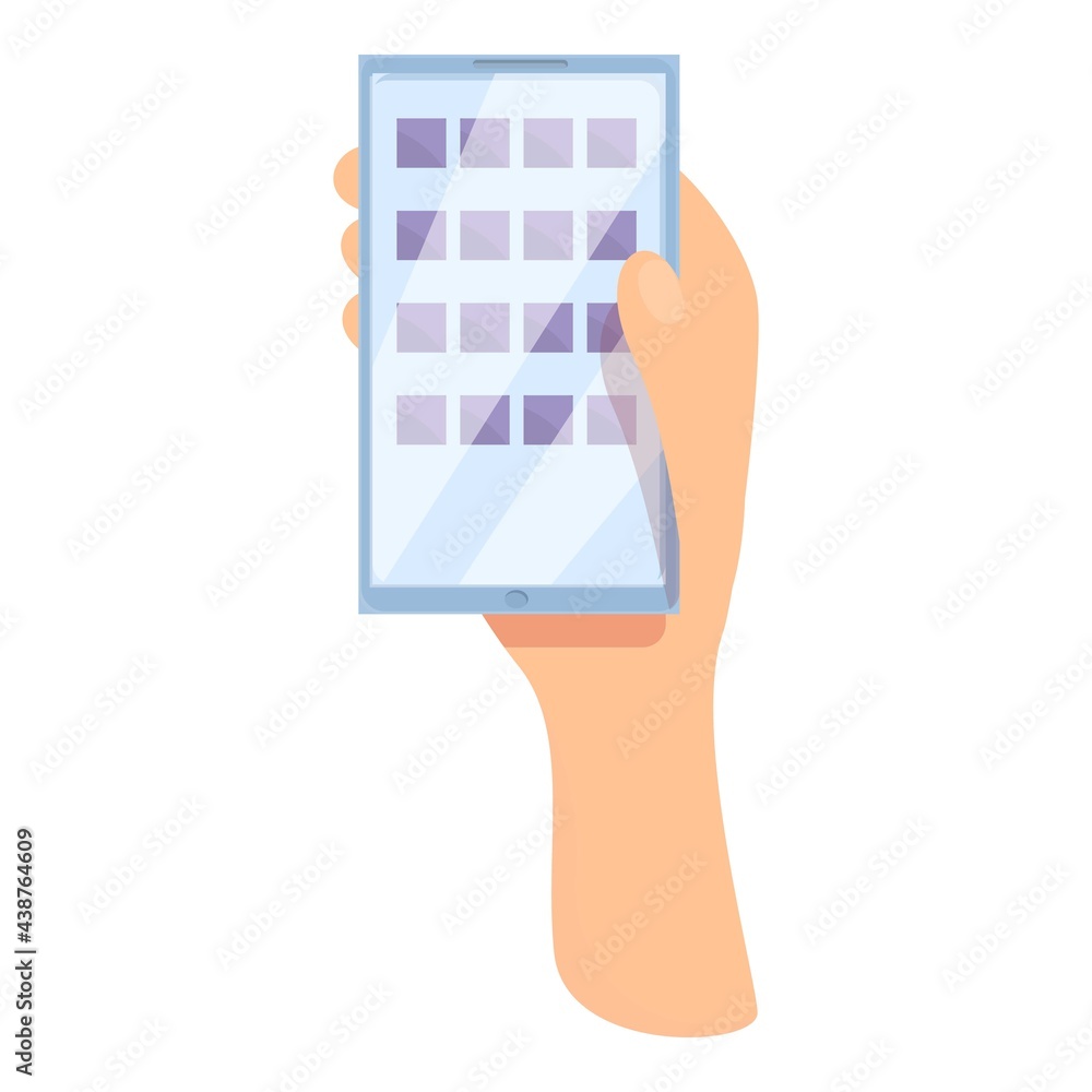 Poster futuristic smartphone icon. cartoon of futuristic smartphone vector icon for web design isolated on 