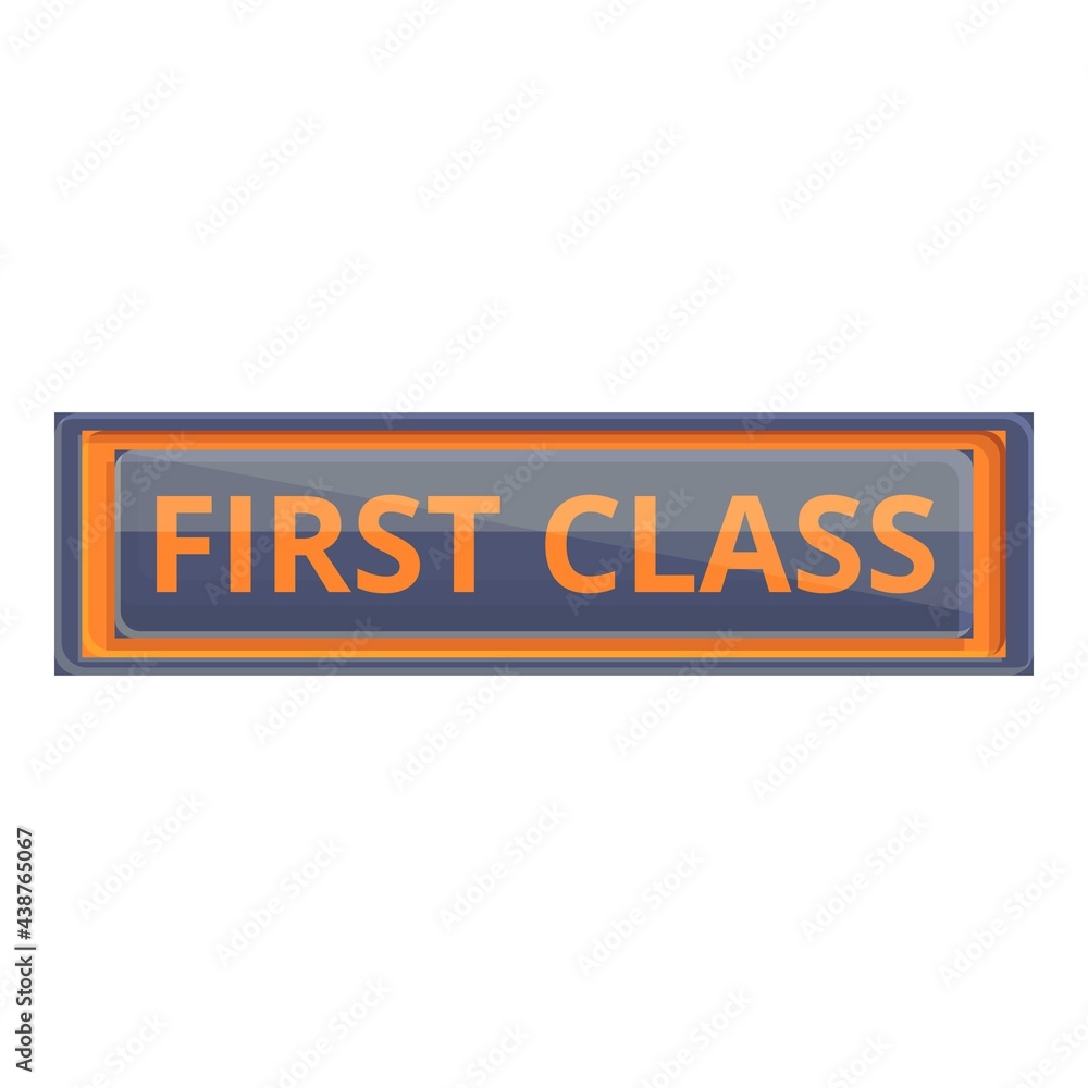 Aufkleber first class banner icon. cartoon of first class banner vector icon for web design isolated on white 