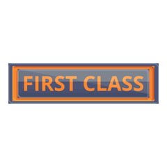 First class banner icon. Cartoon of First class banner vector icon for web design isolated on white background