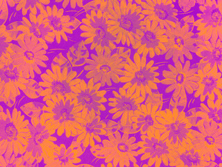 Flower pattern seamless on blue background . Classic wallpaper.