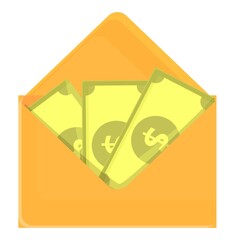 Dollar cash envelope icon. Cartoon of Dollar cash envelope vector icon for web design isolated on white background
