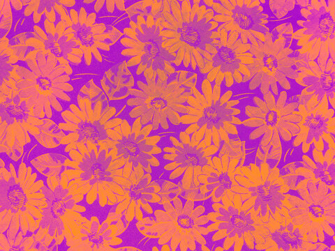 Flower pattern seamless on blue background . Classic wallpaper.
