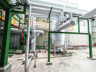 Blow down tank of boiler systems for common drain steam and water during normal operate or start up plant in Biomass Power Plant