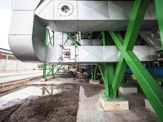 Damper of air inlet of boiler in biomass power plant.