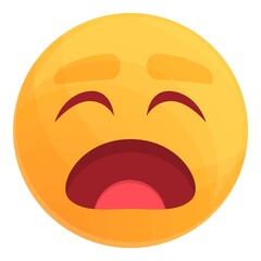 Suffering emoticon icon. Cartoon of suffering emoticon vector icon for web design isolated on white background