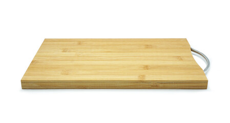 Empty bamboo cutting board, Wood chopping board, isolated on white background, Cut out with clipping path