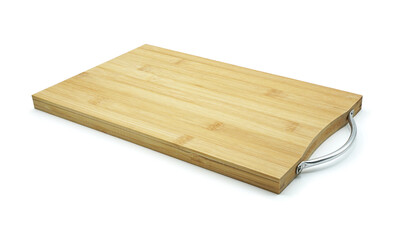 Empty bamboo cutting board, Wood chopping board, isolated on white background, Cut out with clipping path