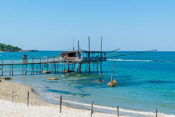 old trabocco for fishing in Italy Abruzzo	