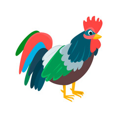 Rooster lat icon. Colored vector element from birds collection. Creative Rooster icon for web design, templates and infographics.