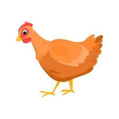 Hen flat icon. Colored vector element from birds collection. Creative Hen icon for web design, templates and infographics.