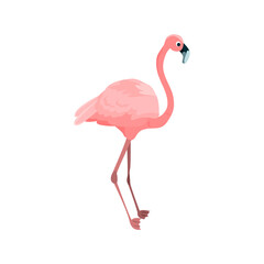Flamingo flat icon. Colored vector element from birds collection. Creative Flamingo icon for web design, templates and infographics.